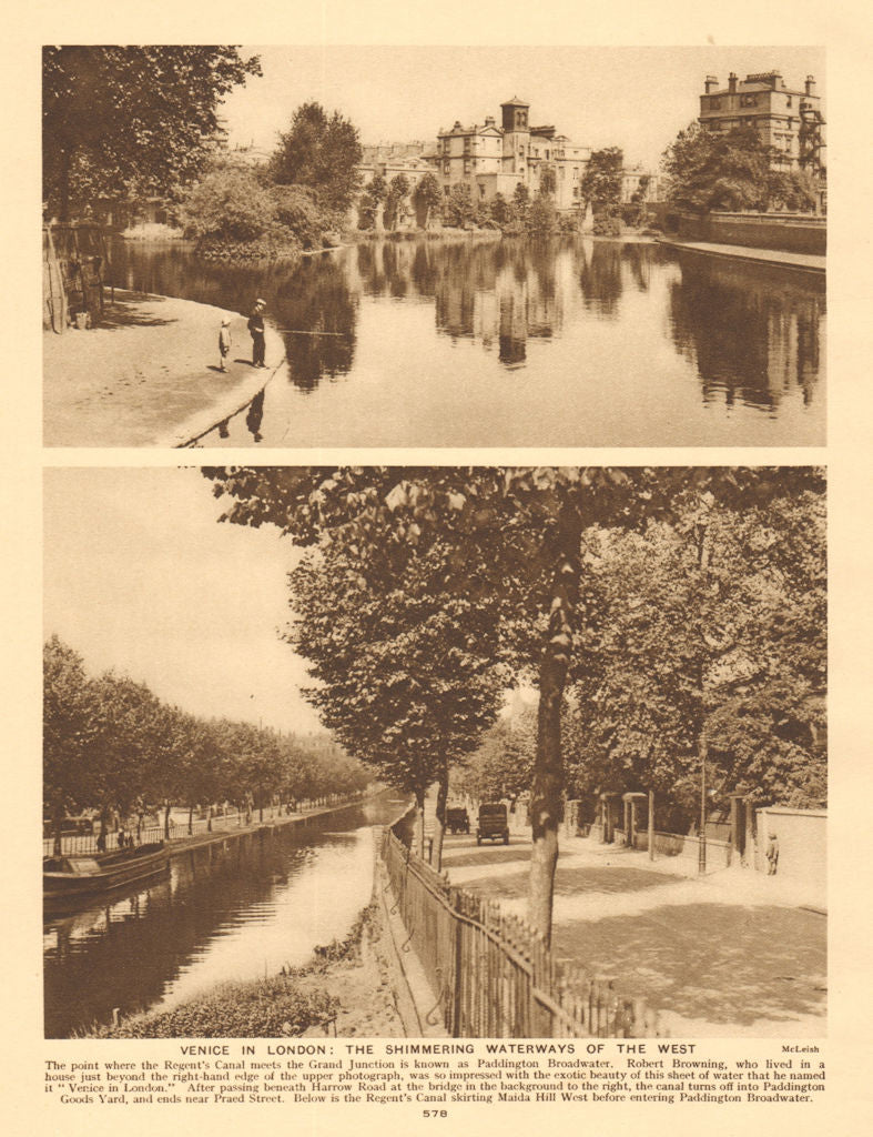 Little Venice Paddington Broadwater Maida Hill West (Avenue). Blomfield Rd 1926